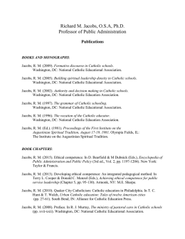 Richard M. Jacobs, O.S.A, Ph.D. Professor of Public Administration