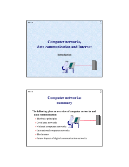 Computer networks, data communication and Internet Computer