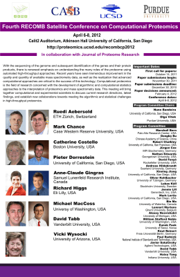 Fourth RECOMB Satellite Conference on Computational Proteomics