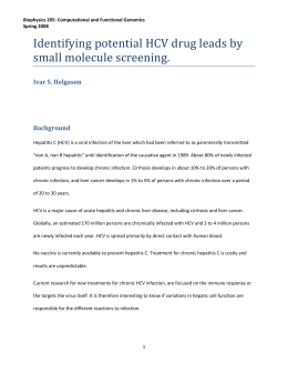 Identifying potential HCV drug leads by small molecule screening.