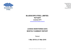 Springhill Monthly Report - March 2016
