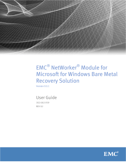 EMC NetWorker Module for Microsoft for Windows Bare Metal