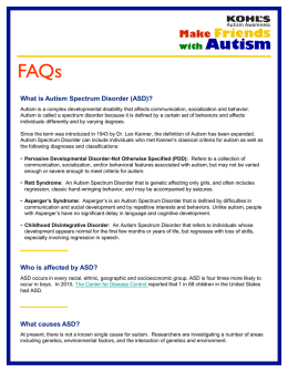 What is Autism Spectrum Disorder (ASD)? Who is affected by ASD