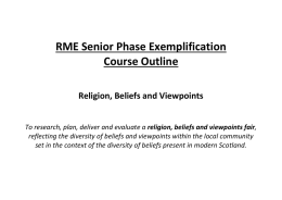 RME Senior Phase Exemplification - Course