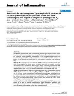 Activity of the cyclooxygenase 2-prostaglandin