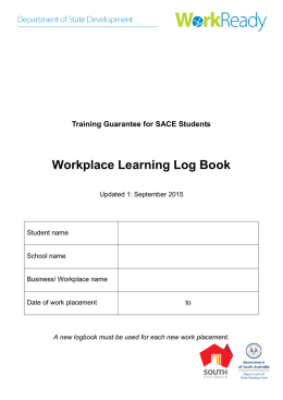 Workplace Learning Log Book