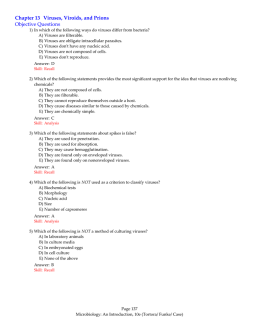 Chapter 13 Viruses, Viroids, and Prions Objective Questions