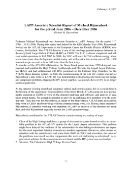 Report on Sabbatical Leave January 2006 through - LAPP