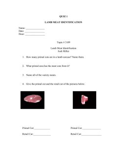 QUIZ 1 LAMB MEAT IDENTIFICATION Name: Date: Hour: Topic