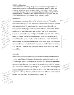 2013 Part 3 Question A bildungsroman, or coming-of