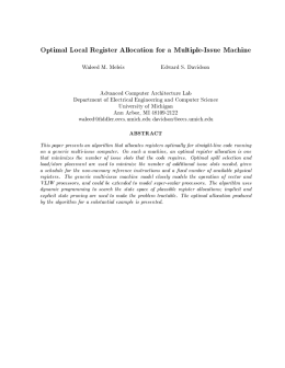 Optimal Local Register Allocation for a Multiple