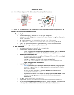 Reproductive System 6.6.1 Draw and label diagrams of the adult