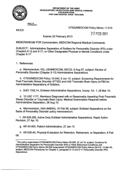 Page 1 DEPARTMENT OF THE ARMY HEADQUARTERS, UNITED
