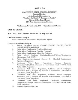 November 12, 2014 - Manteca Unified School District, CA