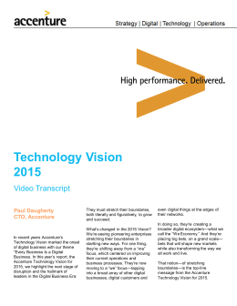 Technology Trends 2016 - Accenture Technology Vision