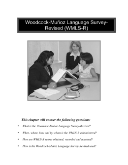 Woodcock-Muñoz Language Survey- Revised (WMLS-R)