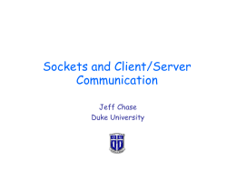 Sockets and Client/Server Communication