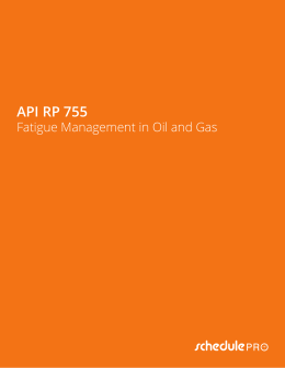 API RP 755 - SchedulePro