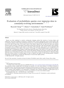 Evaluation of probabilistic queries over imprecise data in constantly