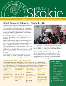 Small Business Saturday - November 28 Welcome New