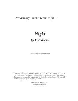 Night - Vocabulary From Literature Sample PDF