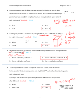 Algebra 1 CC EOCT Diagnostic