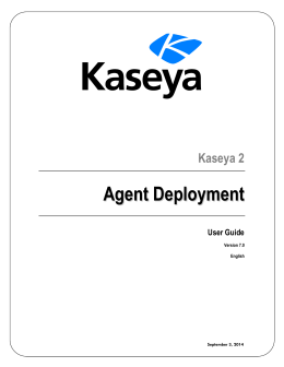 Agent Deployment - Kaseya R93 Documentation