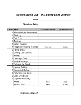 Moraine Sailing Club -- U.S. Sailing Skills Checklist