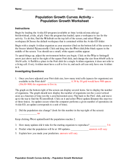 Population Growth Worksheet