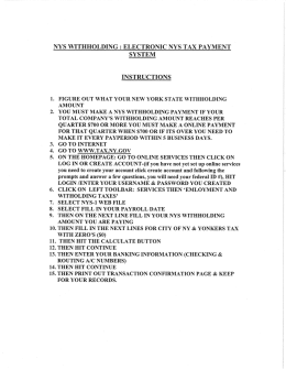 nys withholding : electronic nys tax payment