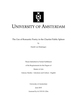 2. The Use of Romantic Poetry in the Chartist Public Sphere