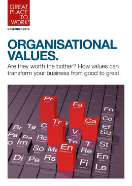 organisational values.