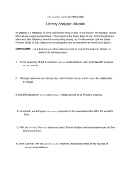 Literary Analysis: Allusion