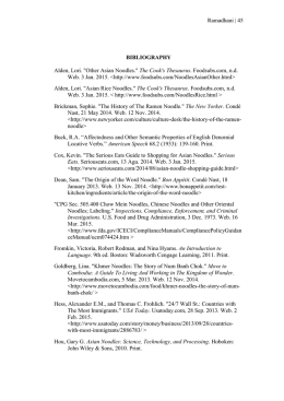Ramadhani | 45 BIBLIOGRAPHY Alden, Lori. "Other Asian Noodles