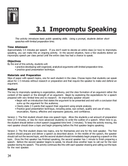 3.1 Impromptu Speaking