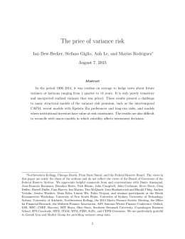 The price of variance risk - The University of Chicago Booth School