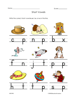 Short Vowels - Education Creations
