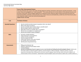 Environmental Science - Lawrence Public Schools