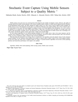 Stochastic Event Capture Using Mobile Sensors Subject to a Quality