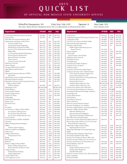 quick list - New Mexico State University