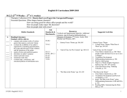 English II Curriculum 2009-2010