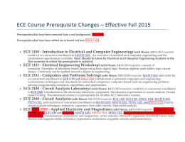 ECE Course Prerequisite Changes – Effective Fall 2015