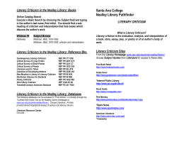 Literary Criticism - Santa Ana College