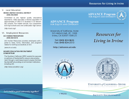 Resources for Living in Irvine - ADVANCE Program for Equity and
