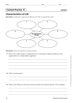 Characteristics of Life