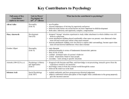 Key Contributors to Psychology