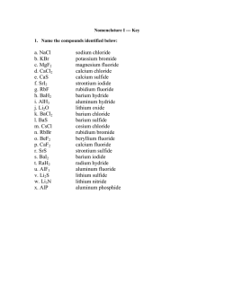 Nomenclature I --