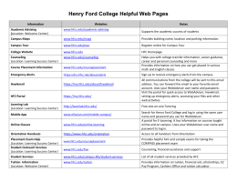 Henry Ford College Helpful Web Pages