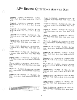 AP>1< REVIEW QUESTIONS ANSWER KEY