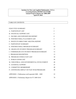 Institute for Pure and Applied Mathematics, UCLA - IPAM